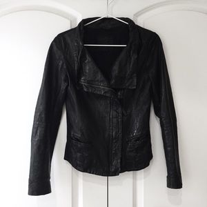All Saints Spitalfields Black Leather Jacket